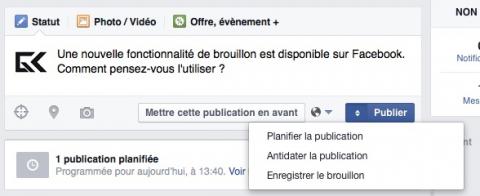 3 options publier page facebook