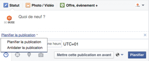 antidater un post Facebook