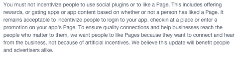 extrait facebook policies concernant la fate gate