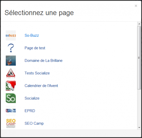 Liste des pages