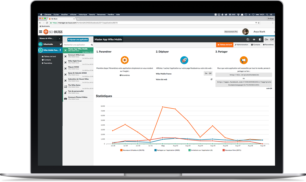 Manager pour campagne et applications Social media marketing