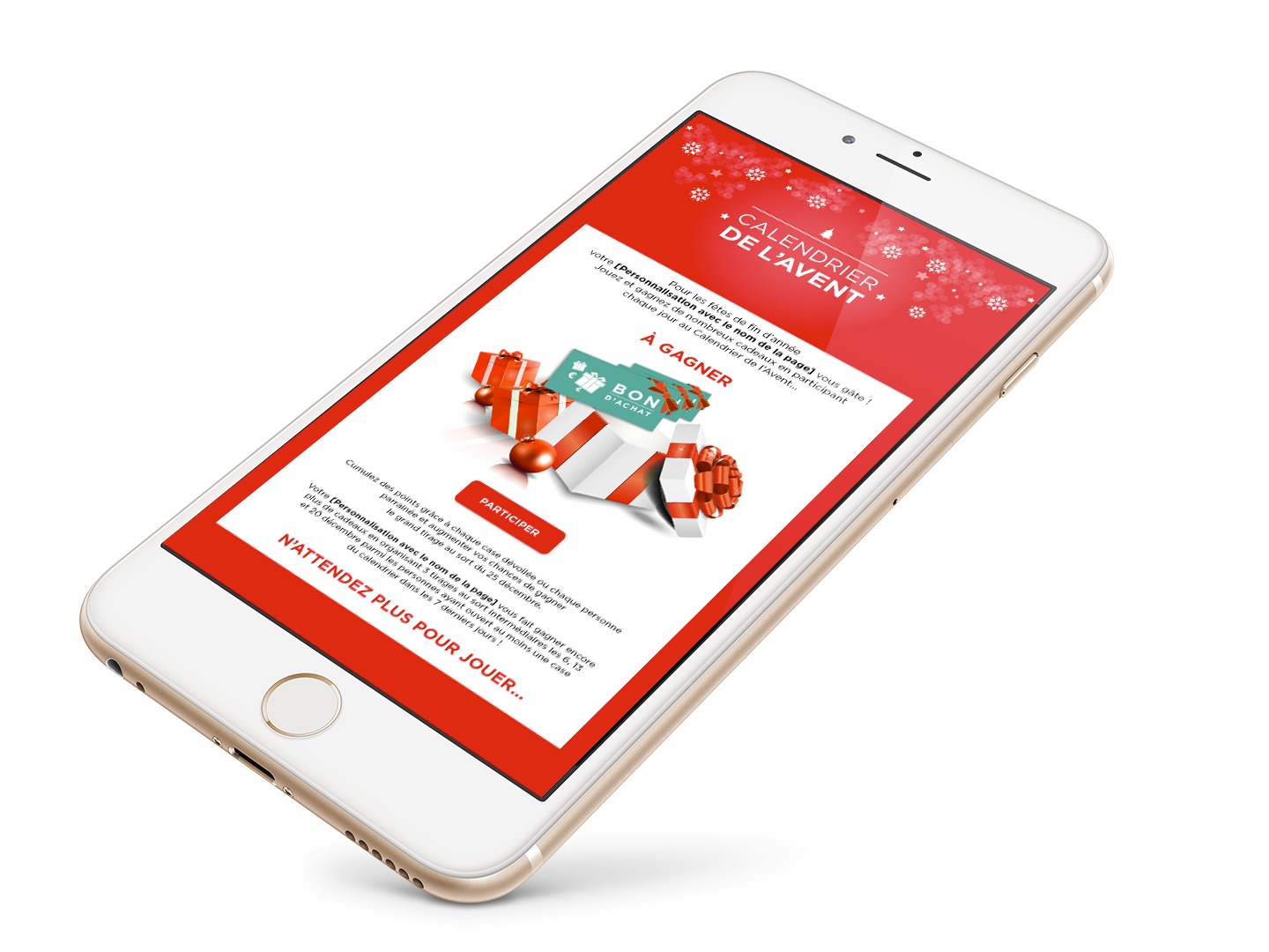 Application de calendrier de l'avent sur Facebook