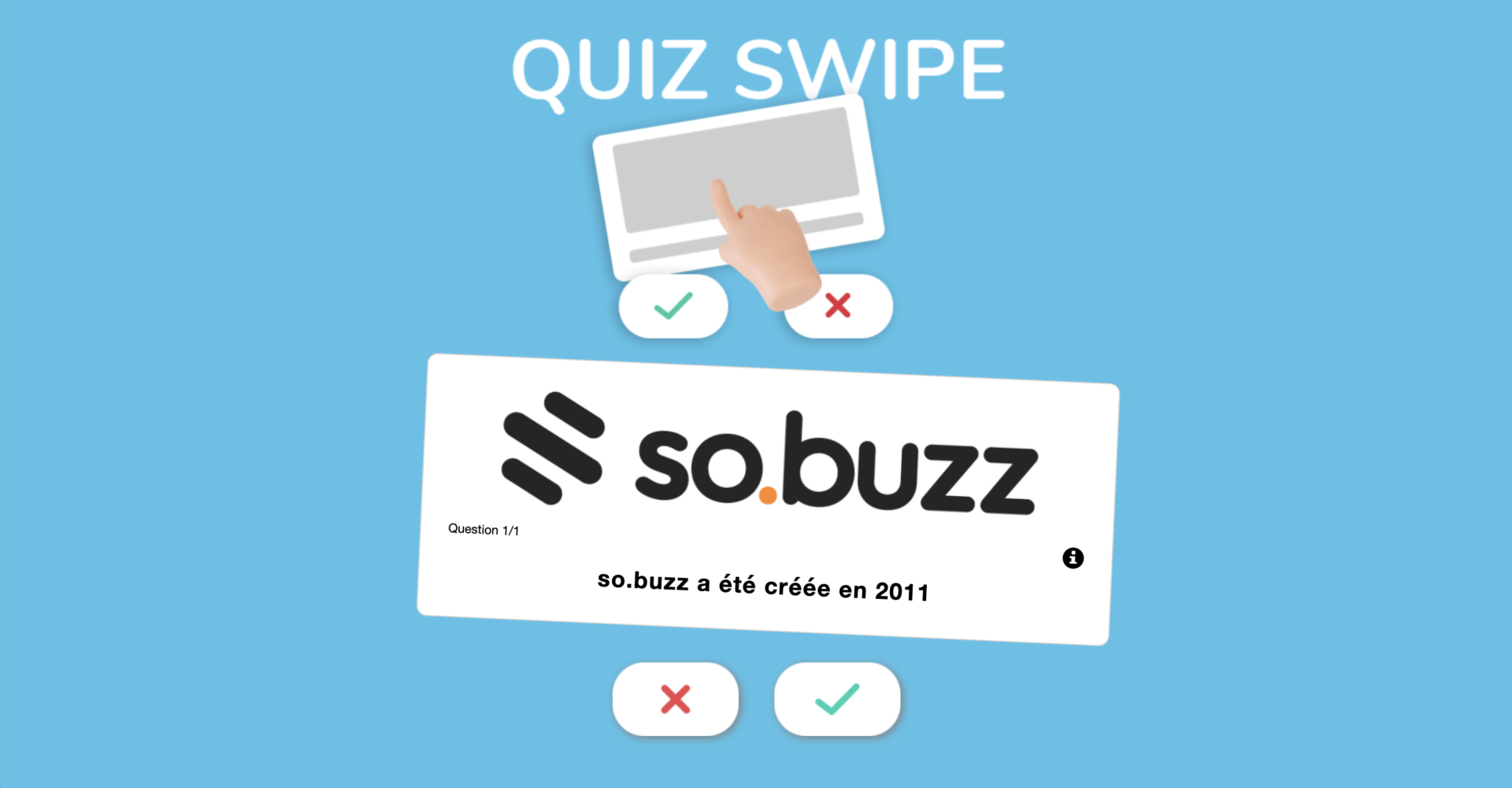 Exemple jeu concours Quiz swipe