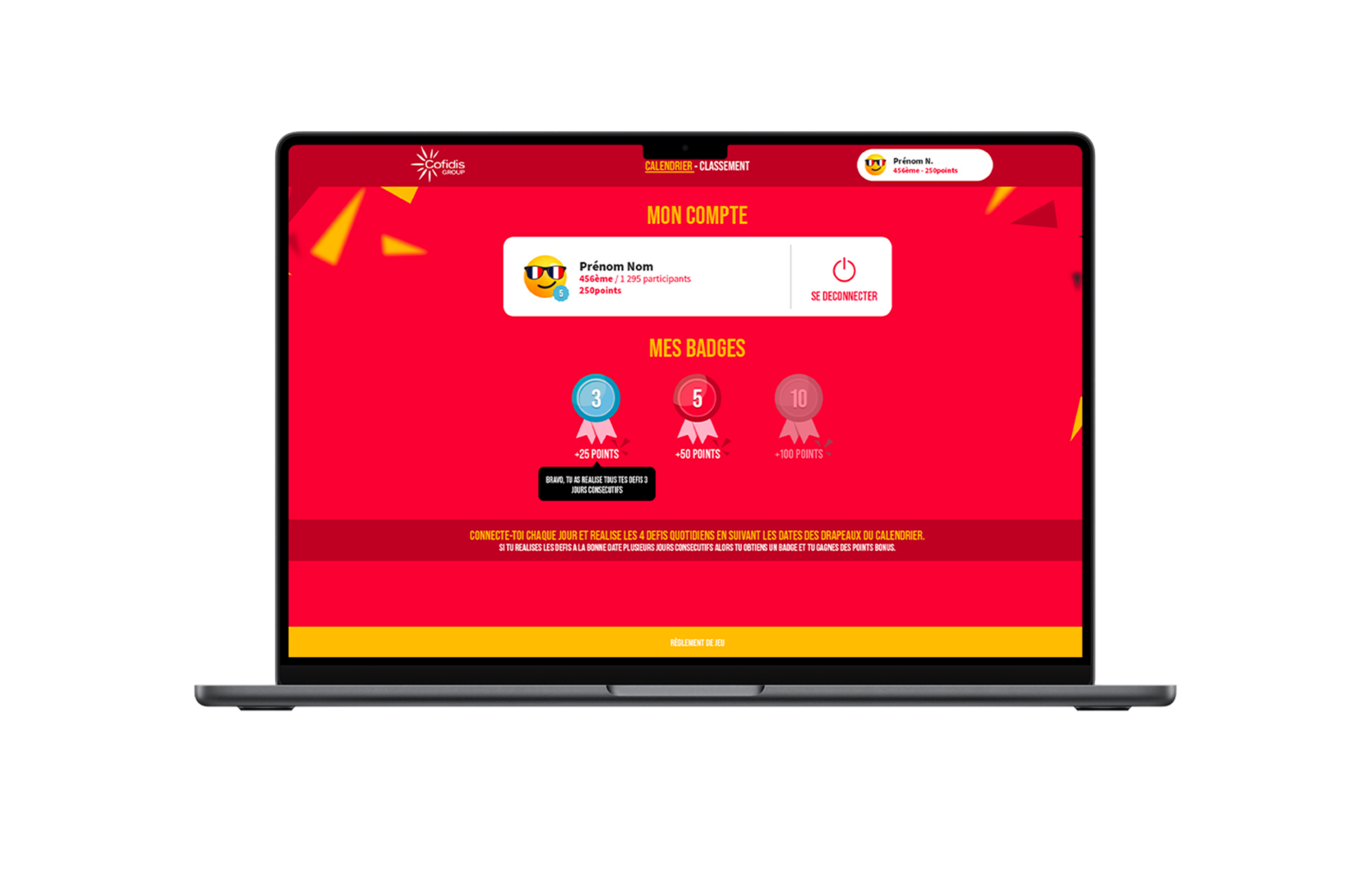 Jeu digital interne RSE Cofidis Profil