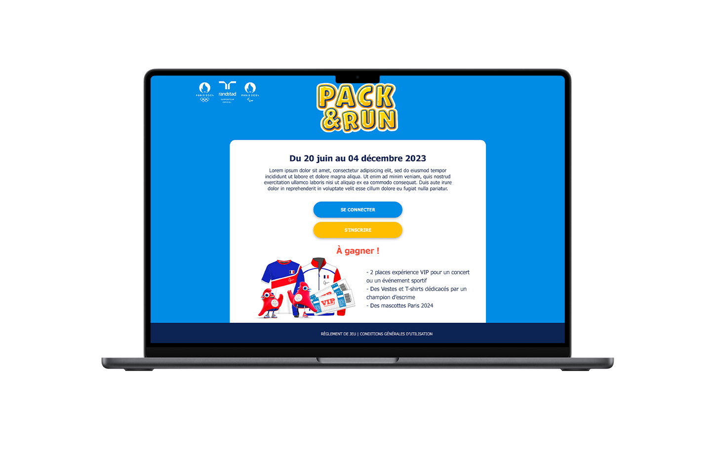 Jeu concours home page Randstad JO