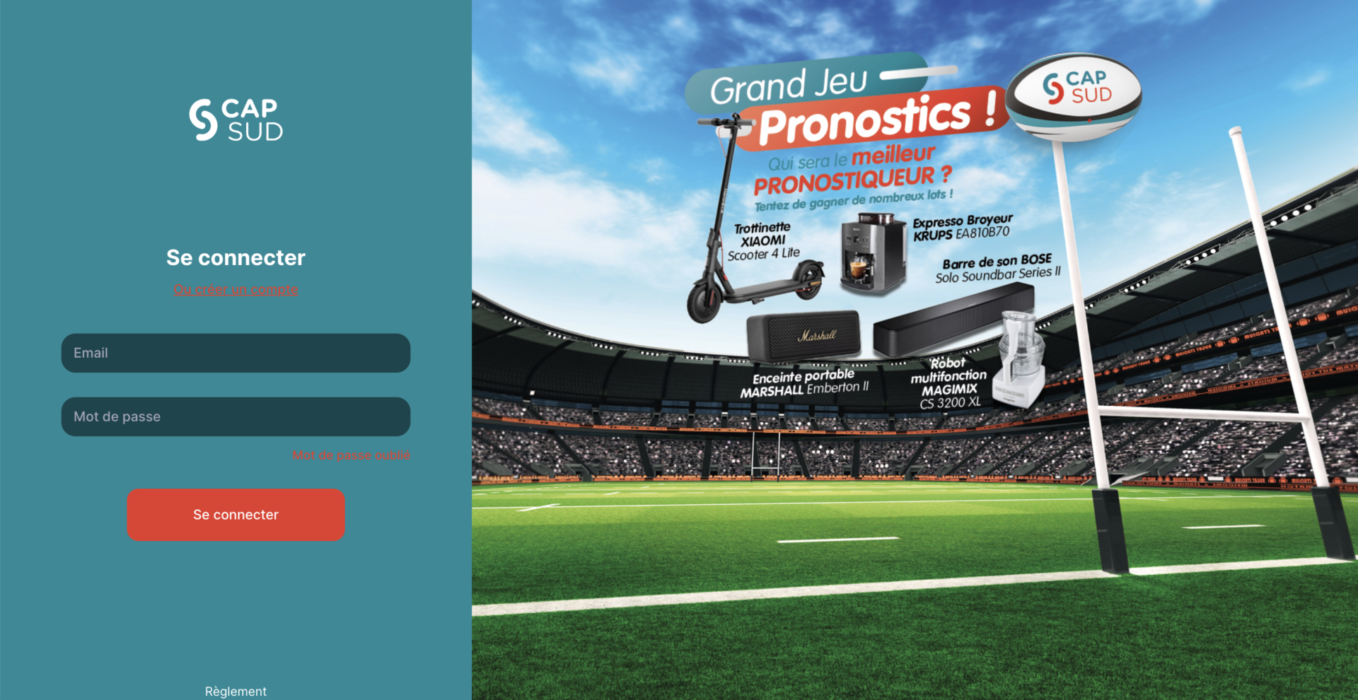Exemple jeu de Pronostics pour Cap Sud avec Hellopronos Euro de football