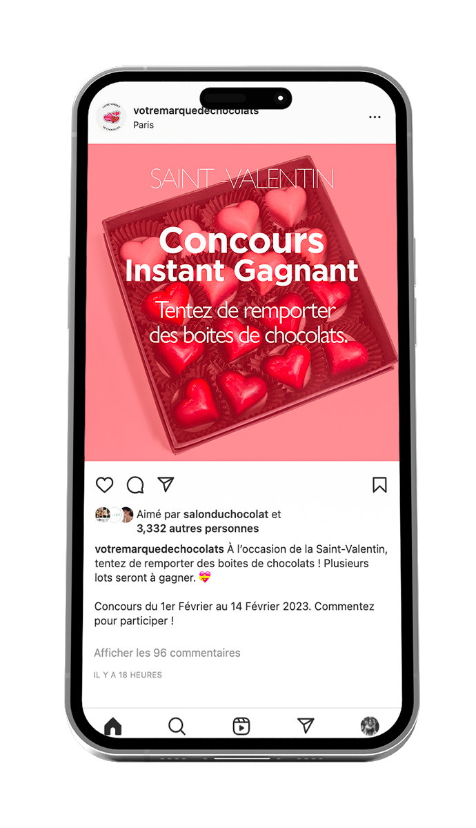 Exemple de jeu concours sur Instagram